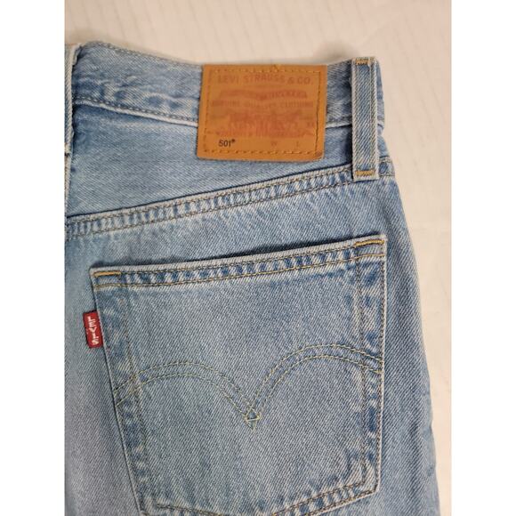 Levis 501 Premium Jeans Womens SZ 24 Straight High Rise Button Fly Rigid Big E - Picture 11 of 12